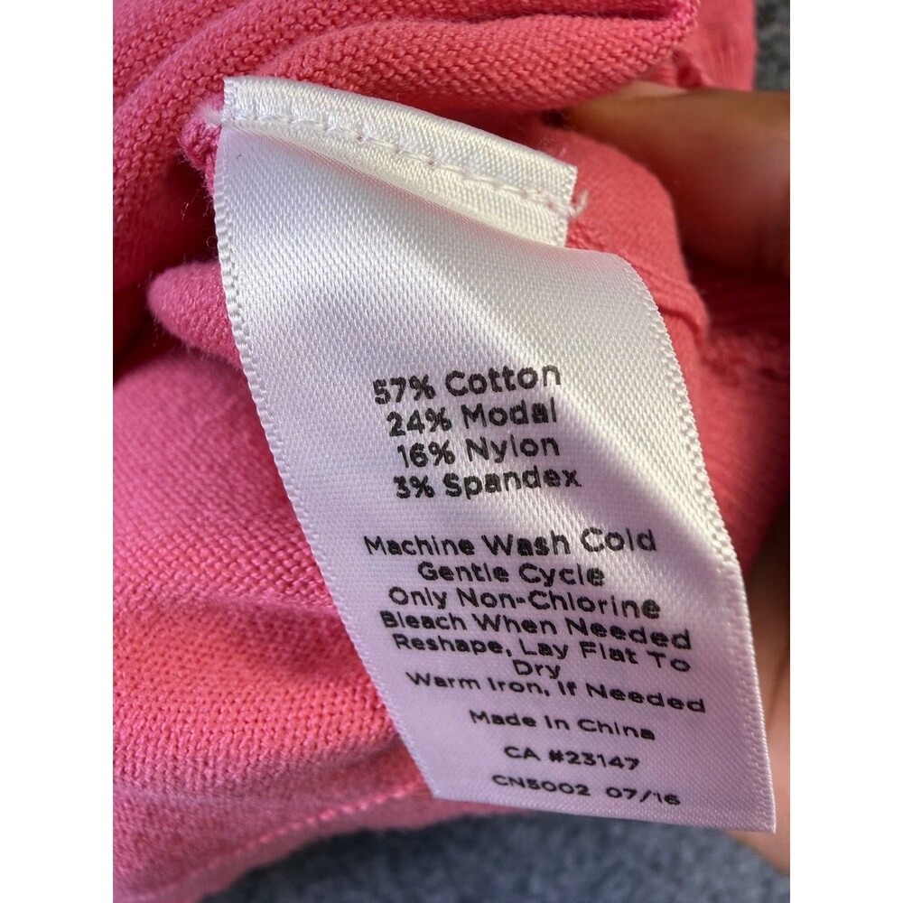 Talbots Womens S Hot Pink Turtleneck Sweater Cotton Blend Ribbed Preppy - Picture 9 of 11